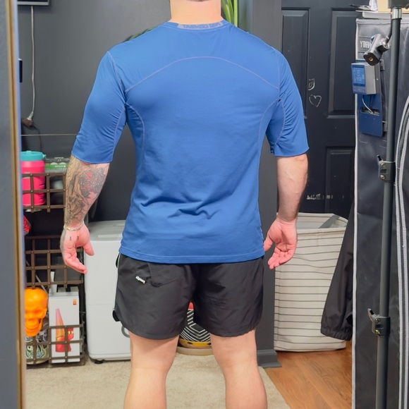 Nike Dri-Fit Blue Performance Shirt | Size XL | Modified Sleeves - Picture 4 of 5